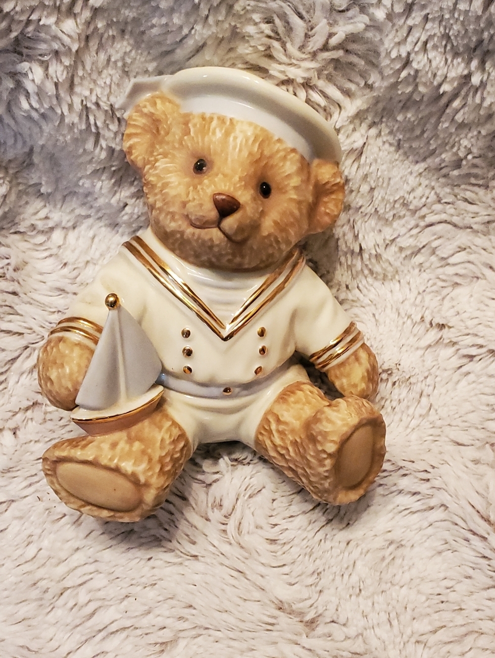 Vintage LENOX First Mate Teddy Bear Sailor 24K Gold Accents